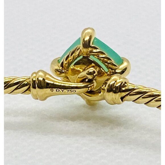 David Yurman Chatelaine Diamond Bracelet Bangle Chrysoprase 6.25" - Picture 6 of 10